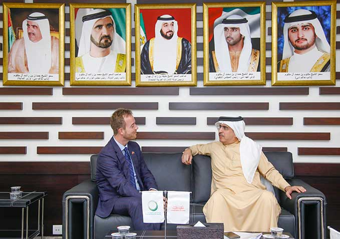 سعيد محمد الطاير يفتتح ورش عمل هيئة كهرباء ومياه دبي بحضور وزير البيئة والأغذية الدنماركي