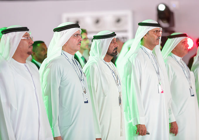 سمو الشيخ أحمد بن سعيد آل مكتوم، رئيس المجلس الأعلى للطاقة في دبي، يفتتح مسابقة "ديكاثلون الطاقة الشمسية - الشرق الأوسط 2018" في مجمع محمد بن راشد آل مكتوم للطاقة الشمسية