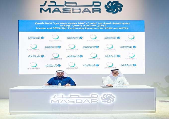 Masdar and DEWA Commit to Support UAE Sustainability Objectives with Partnership Agreement for ADSW and WETEX