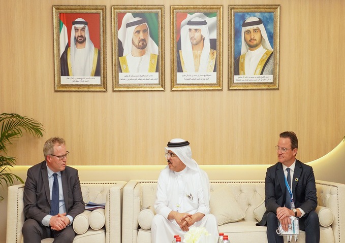 HE Saeed Mohammed Al Tayer discusses cooperation in sustainability and combating climate change with two high-level delegations from Belgium and Canada