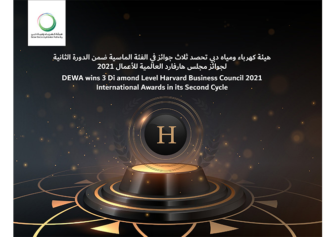 DEWA wins 3 Diamond Level Harvard Business Council 2021 International Awards in its Second Cycle