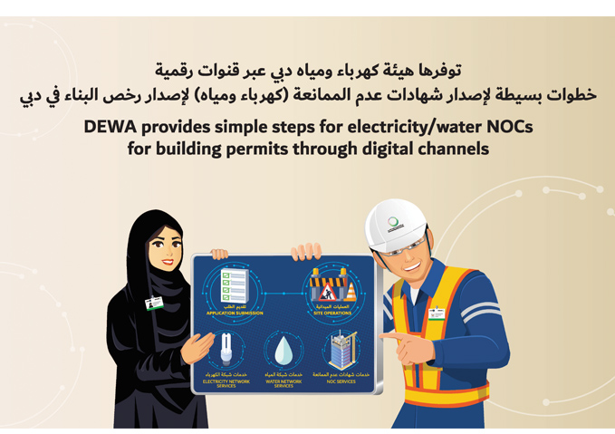 DEWA provides simple steps for electricity/water NOCs for building permits through digital channels